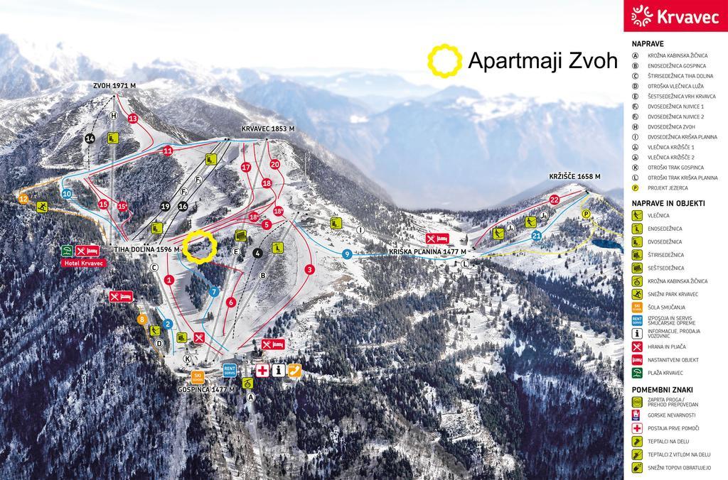 Apartments Zvoh, Krvavec, Ski-In, Ski-Out Cerklje na Gorenjskem Exterior foto